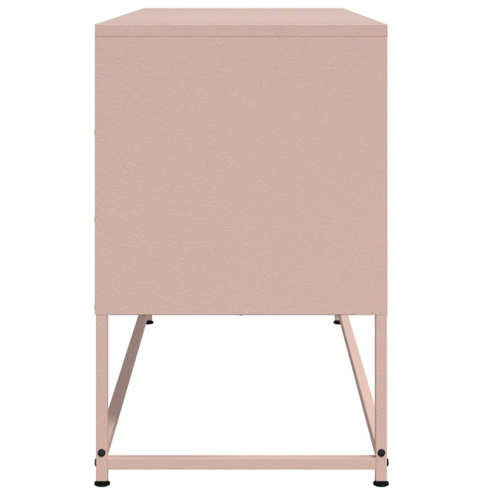 tv-bord 100,5x39x60,5 cm stål lyserød
