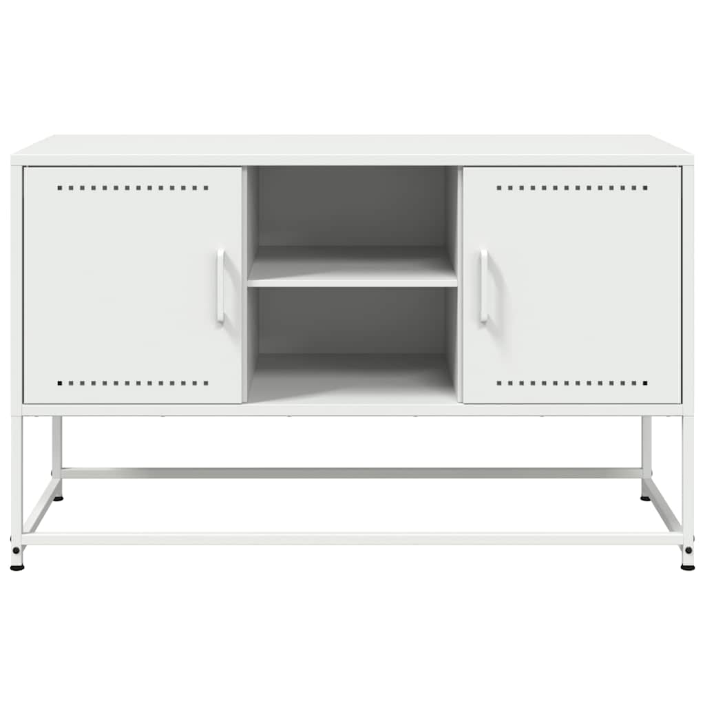tv-bord 100,5x39x60,5 cm stål hvid
