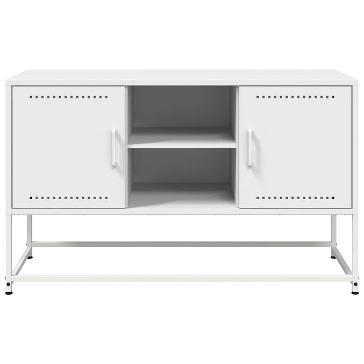 tv-bord 100,5x39x60,5 cm stål hvid