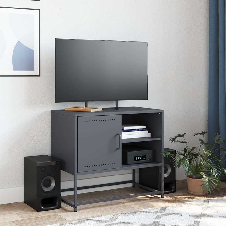 tv-bord 68x39x60,5 cm stål antracitgrå
