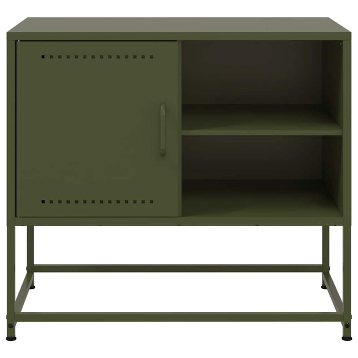 tv-bord 68x39x60,5 cm stål olivengrøn