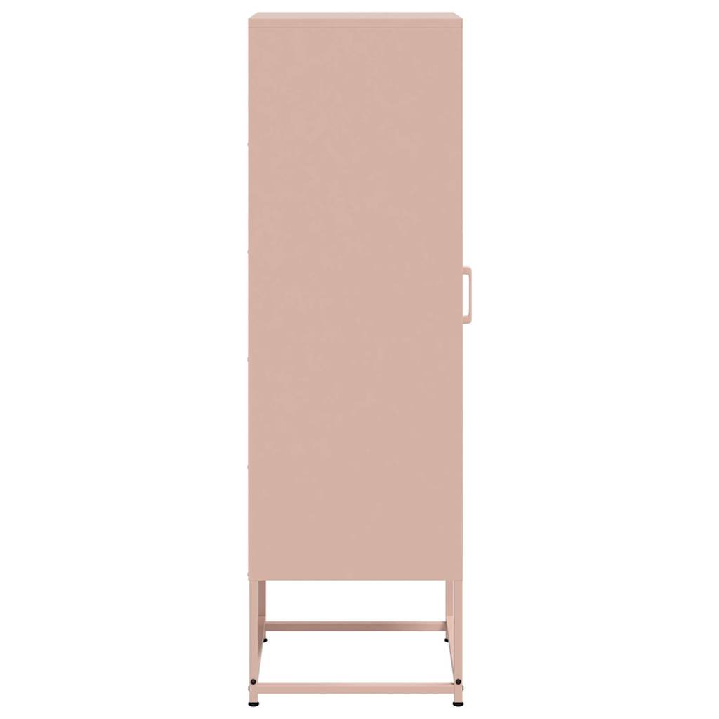 skab 36x39x123 cm stål lyserød
