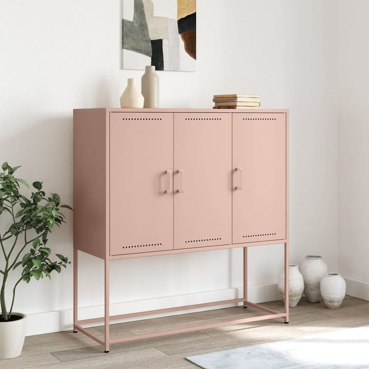 højskab 100,5x39x107 cm stål lyserød