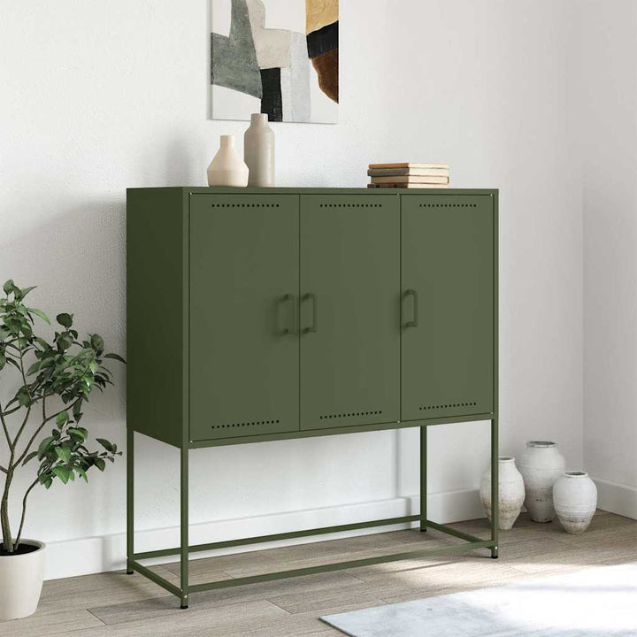 skab 100,5x39x107 cm stål olivengrøn