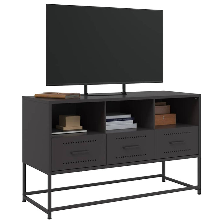 tv-bord 100,5x39x60,5 cm stål sort