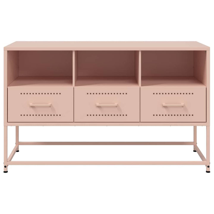 tv-bord 100,5x39x60,5 cm stål lyserød