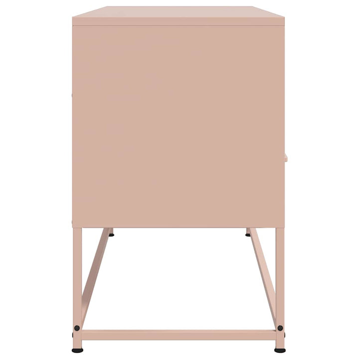 tv-bord 100,5x39x60,5 cm stål lyserød