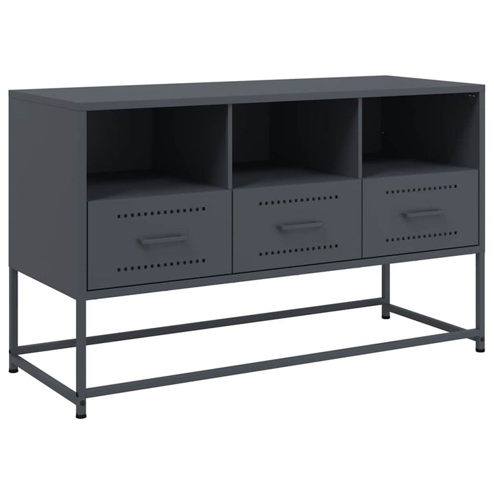 tv-bord 100,5x39x60,5 cm stål antracitgrå