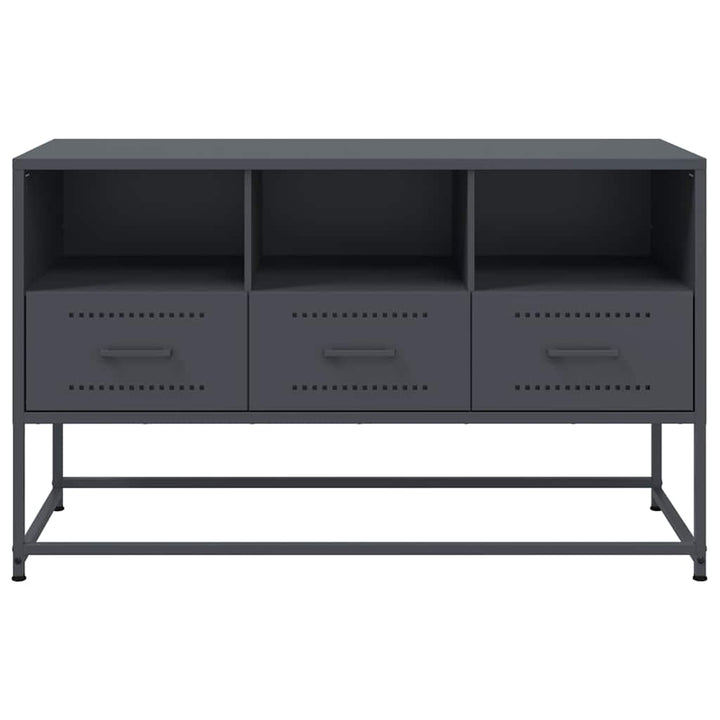 tv-bord 100,5x39x60,5 cm stål antracitgrå