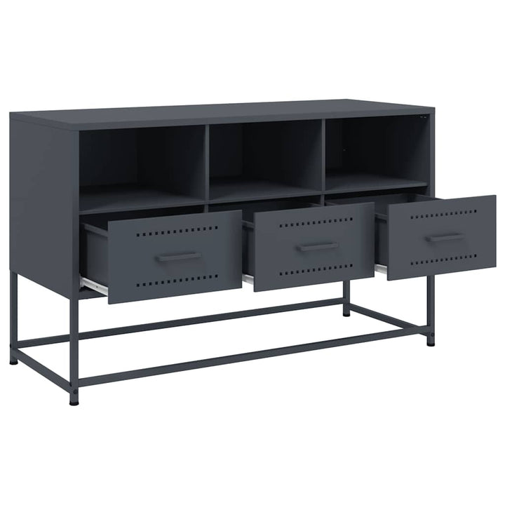 tv-bord 100,5x39x60,5 cm stål antracitgrå