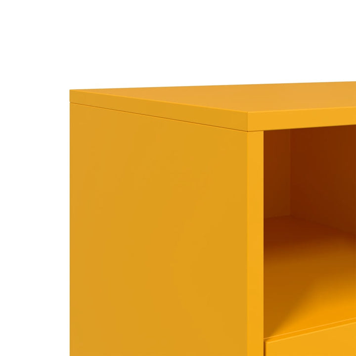 tv-bord 100,5x39x60,5 cm stål sennepsgul