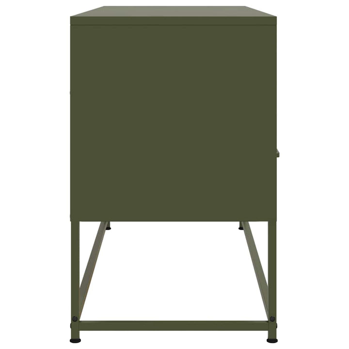 tv-bord 100,5x39x60,5 cm stål olivengrøn