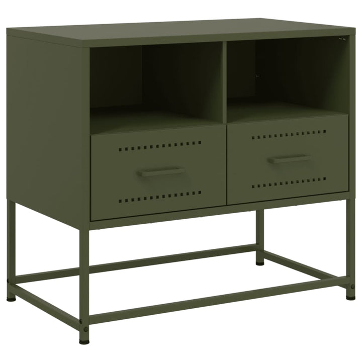 tv-bord 68x39x60,5 cm stål olivengrøn
