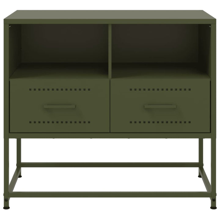 tv-bord 68x39x60,5 cm stål olivengrøn
