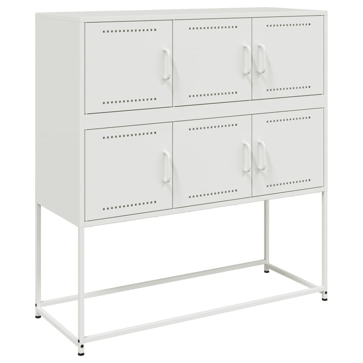 skænk 100,5x39x107 cm stål hvid