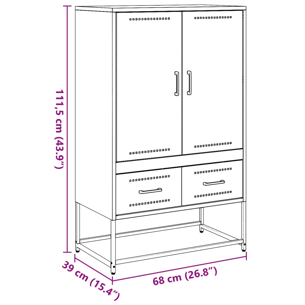 skab 68x39x111,5 cm stål sort