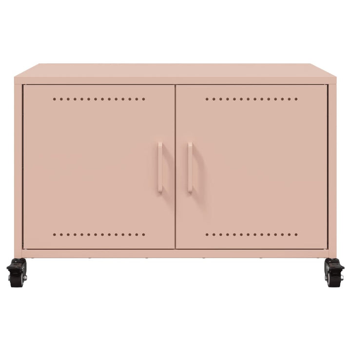 tv-bord 68x39x43,5 cm stål lyserød