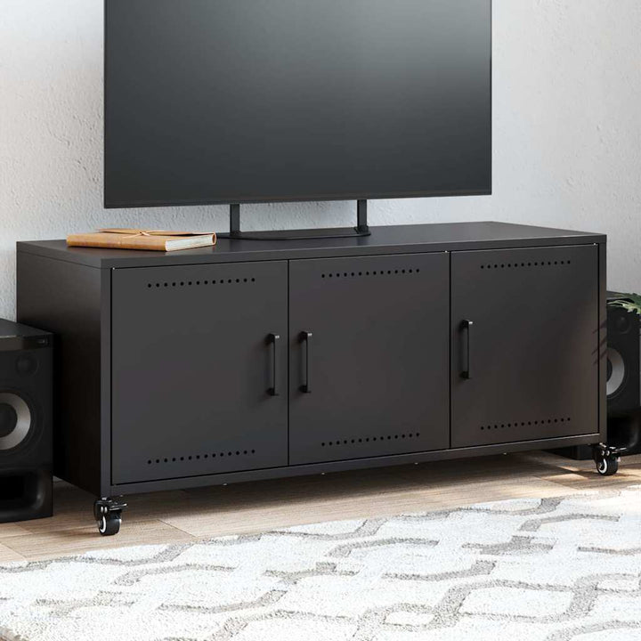 tv-bord 100,5x39x43,5 cm stål sort