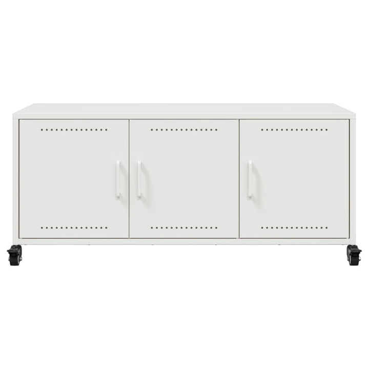 tv-bord 100,5x39x43,5 cm stål hvid