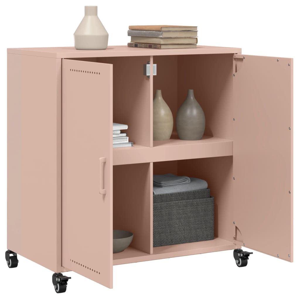 skab 68x39x72 cm stål lyserød