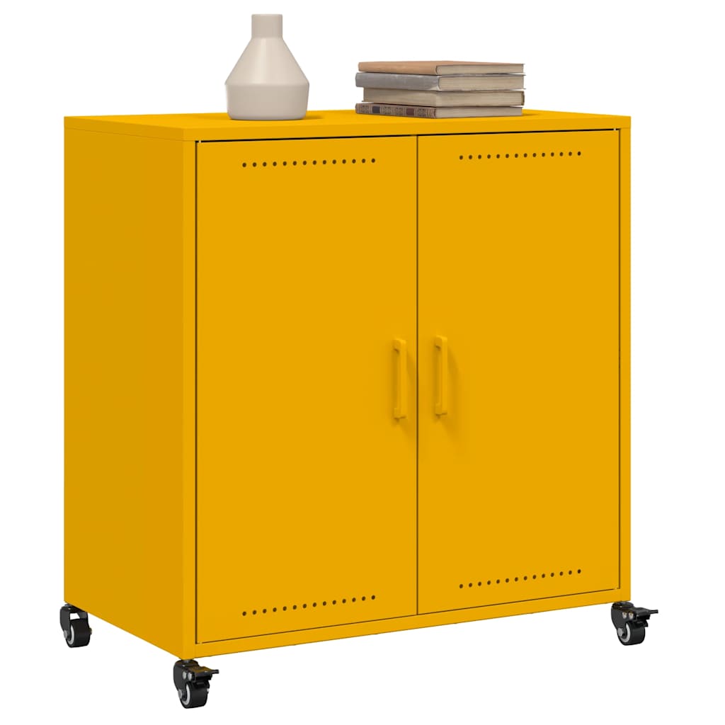skab 68x39x72 cm stål sennepsgul
