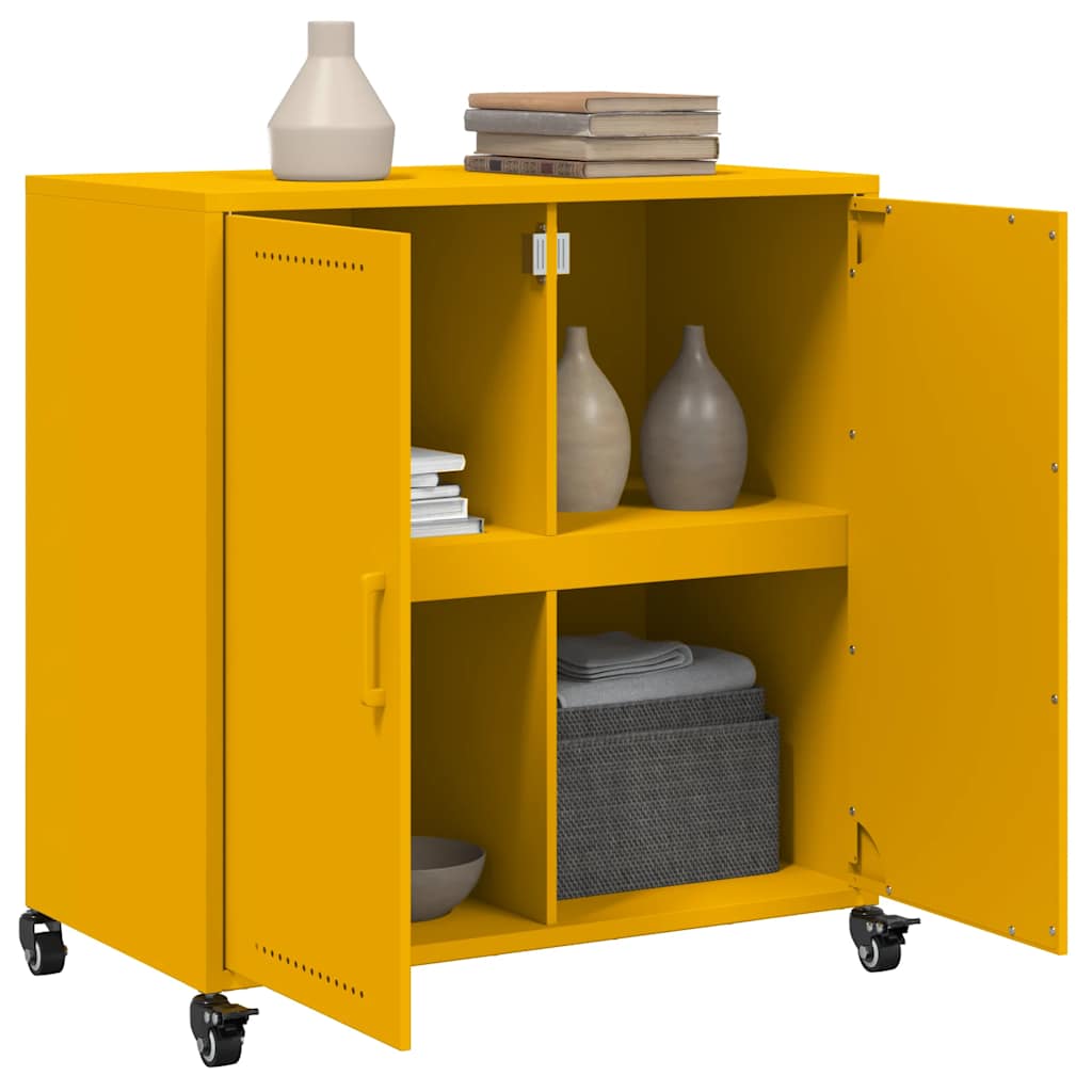 skab 68x39x72 cm stål sennepsgul