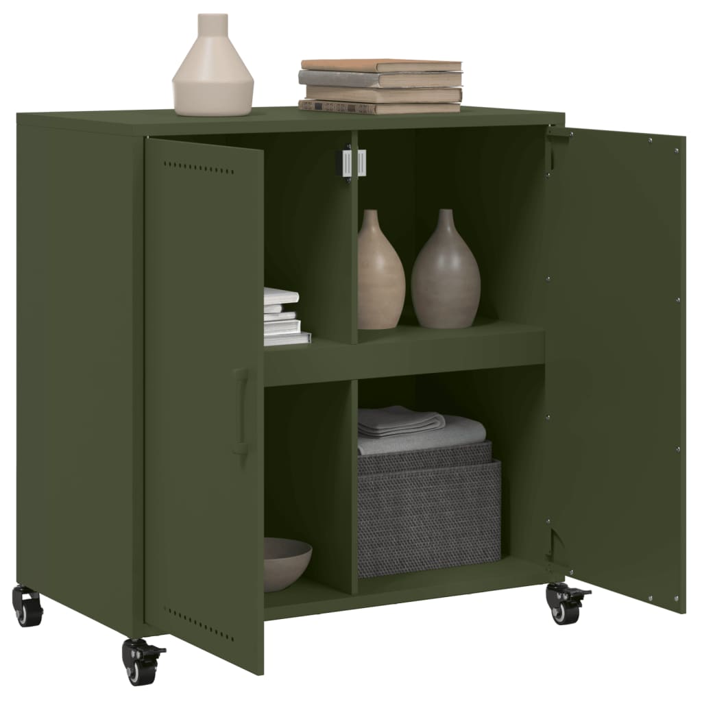skab 68x39x72 cm stål olivengrøn