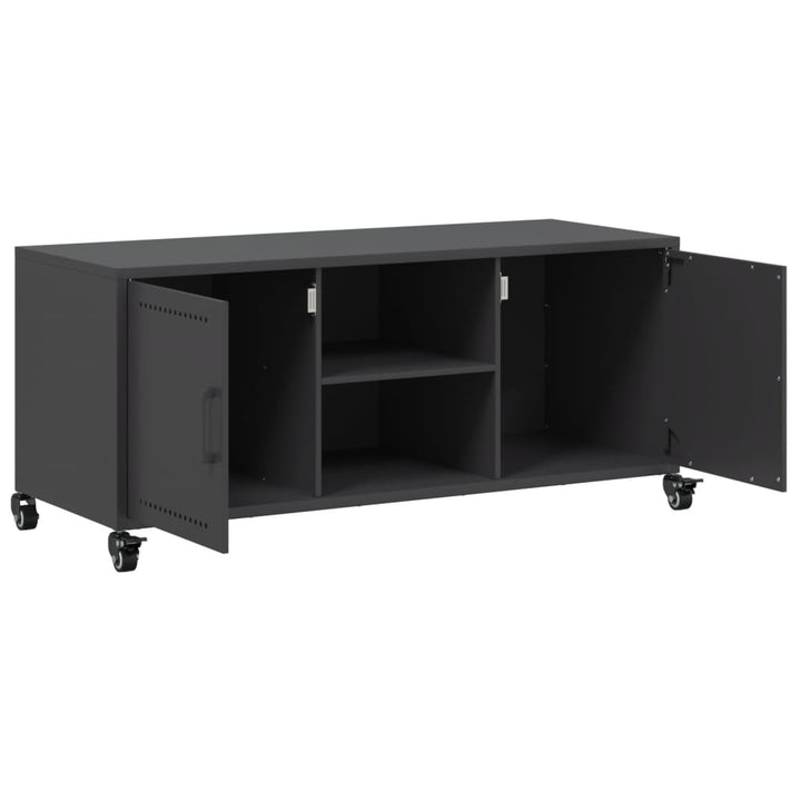 tv-bord 100,5x39x43,5 cm stål sort