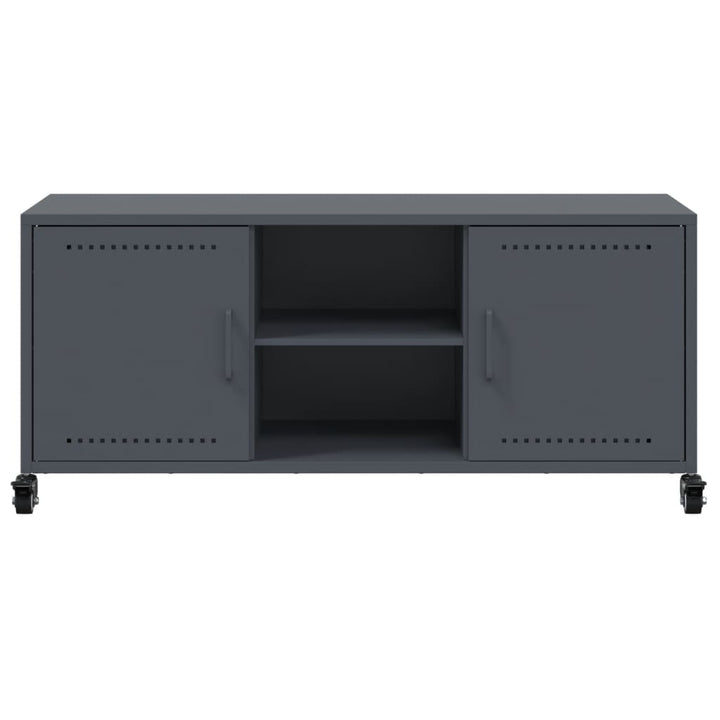 tv-bord 100,5x39x43,5 cm stål antracitgrå