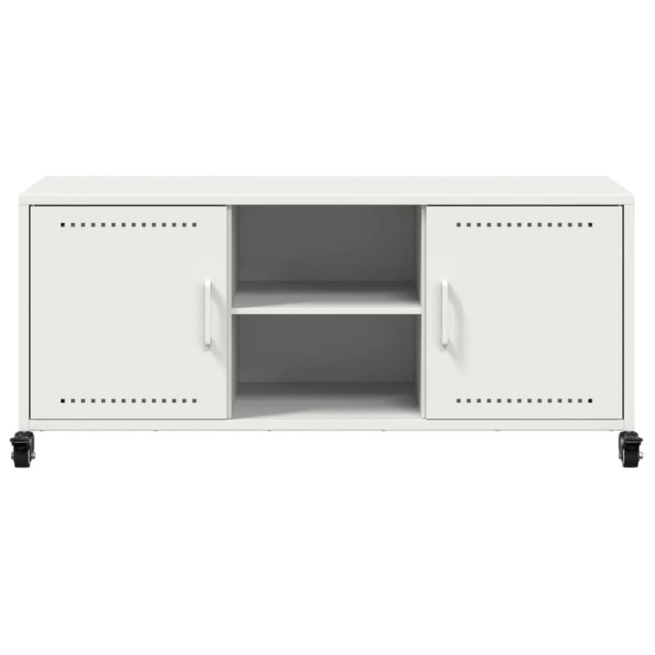 tv-bord 100,5x39x43,5 cm stål hvid