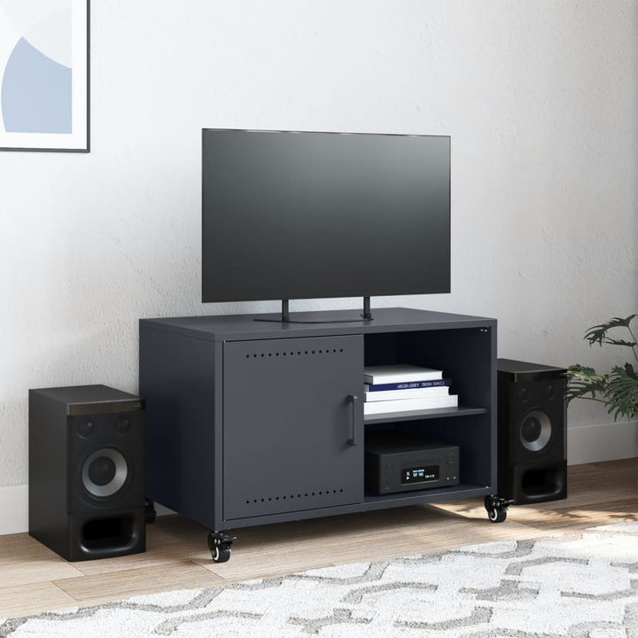 tv-bord 68x39x43,5 cm stål antracitgrå