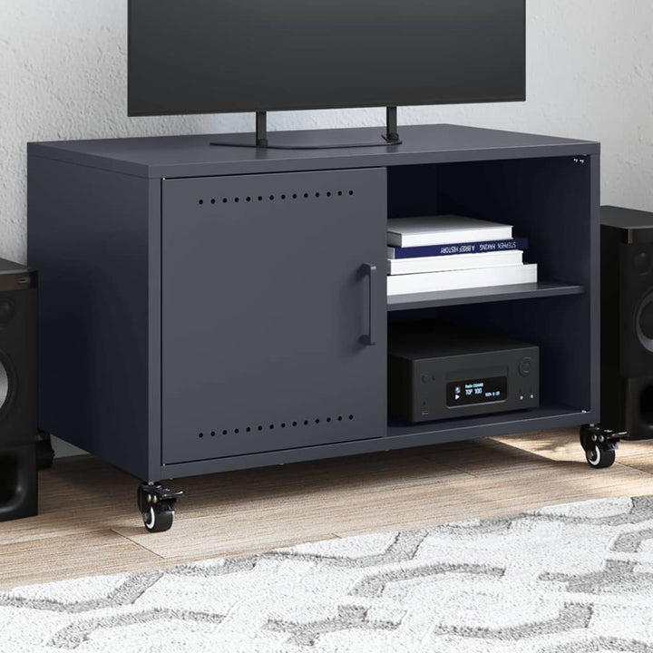 tv-bord 68x39x43,5 cm stål antracitgrå