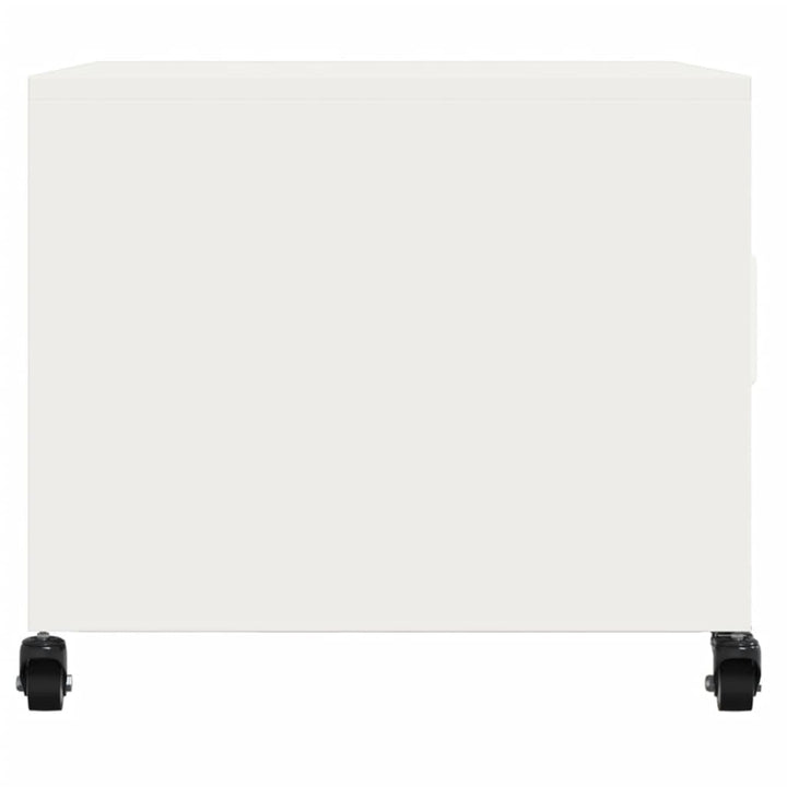 sofabord 68x50x43,5 cm stål hvid