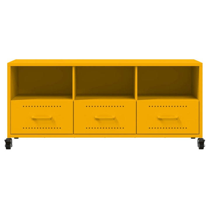 tv-bord 100,5x39x43,5 cm stål sennepsgul