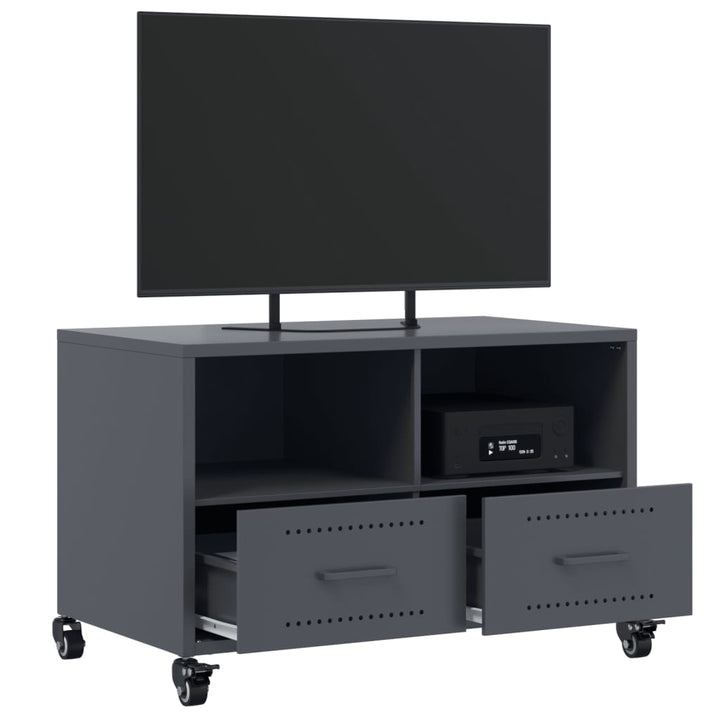 tv-bord 68x39x43,5 cm stål antracitgrå