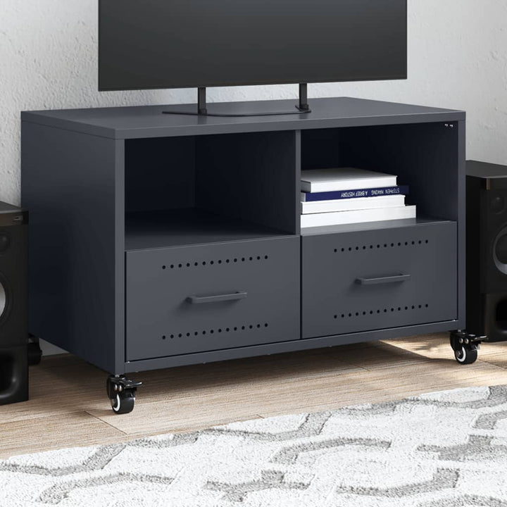tv-bord 68x39x43,5 cm stål antracitgrå