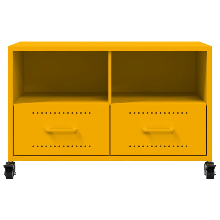 tv-bord 68x39x43,5 cm stål sennepsgul