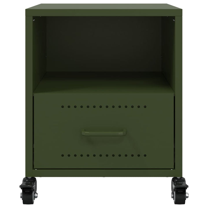 sengeborde 2 stk. 36x39x43,5 cm stål olivengrøn