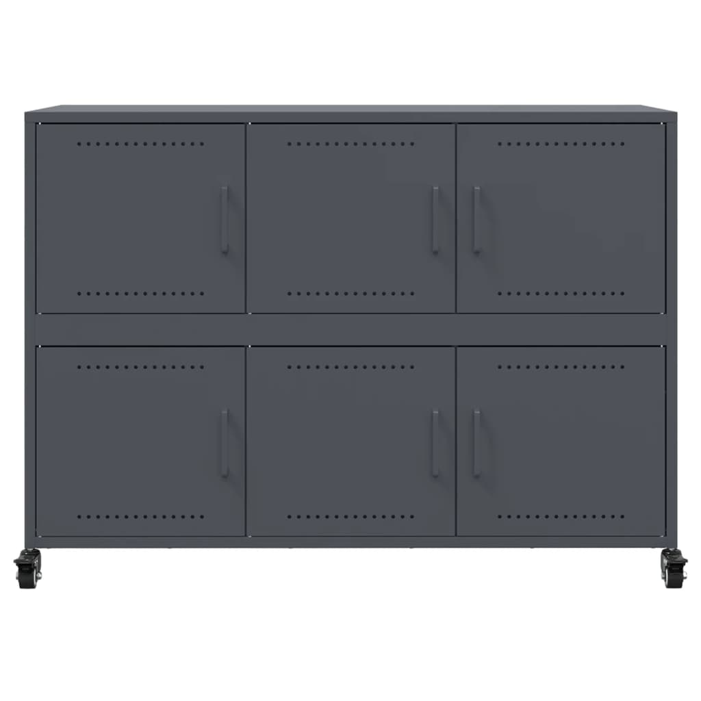 skænk 100,5x39x72 cm stål antracitgrå