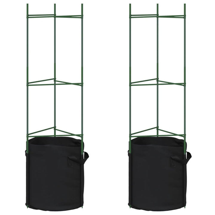 plantestativer med planteposer 2 stk. 116 cm stål og PP