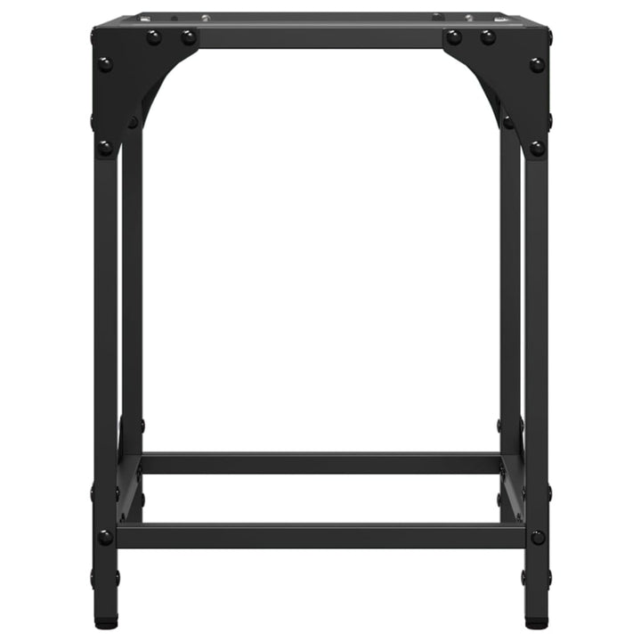 sofaborde med transparent glastop 2 stk 30x30x40 cm stål