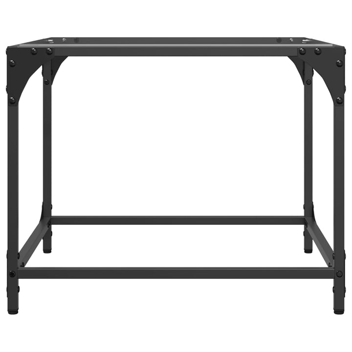 sofaborde med transparent glastop 2 stk 50x50x40 cm stål