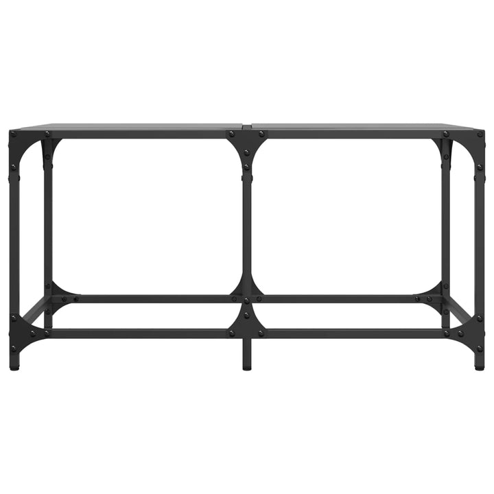 sofabord med sort glastop 78,5x40x40 cm stål