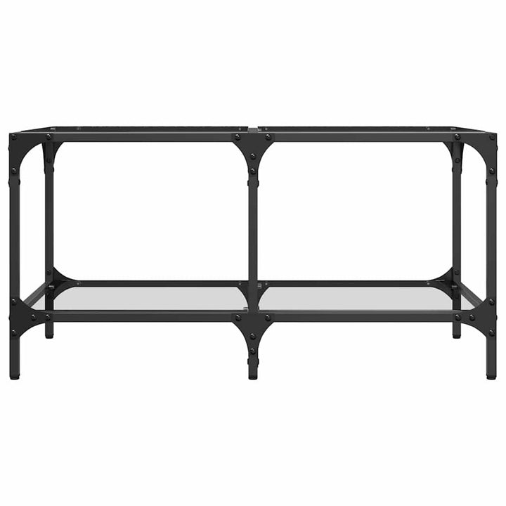 sofabord med transparent glastop 78,5x40x40 cm stål