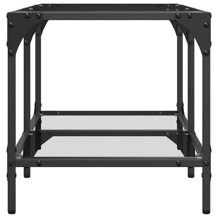 sofabord med transparent glastop 78,5x40x40 cm stål