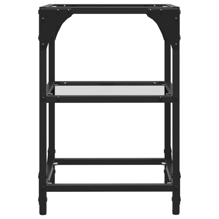 sofaborde 2 stk. med transparent glastop 30x30x45 cm stål