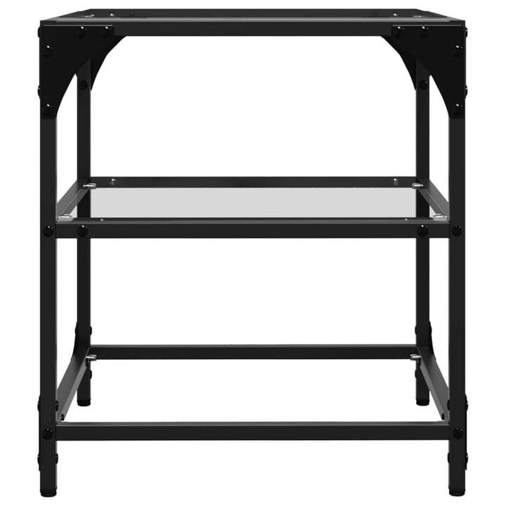 sofaborde med transparent glastop 2 stk 40x40x45 cm stål