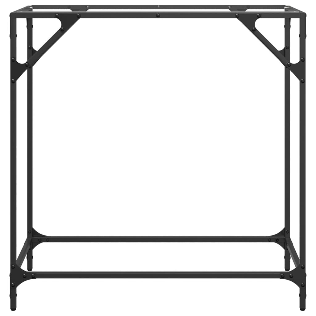konsolbord med transparent glastop 80x35x81 cm stål