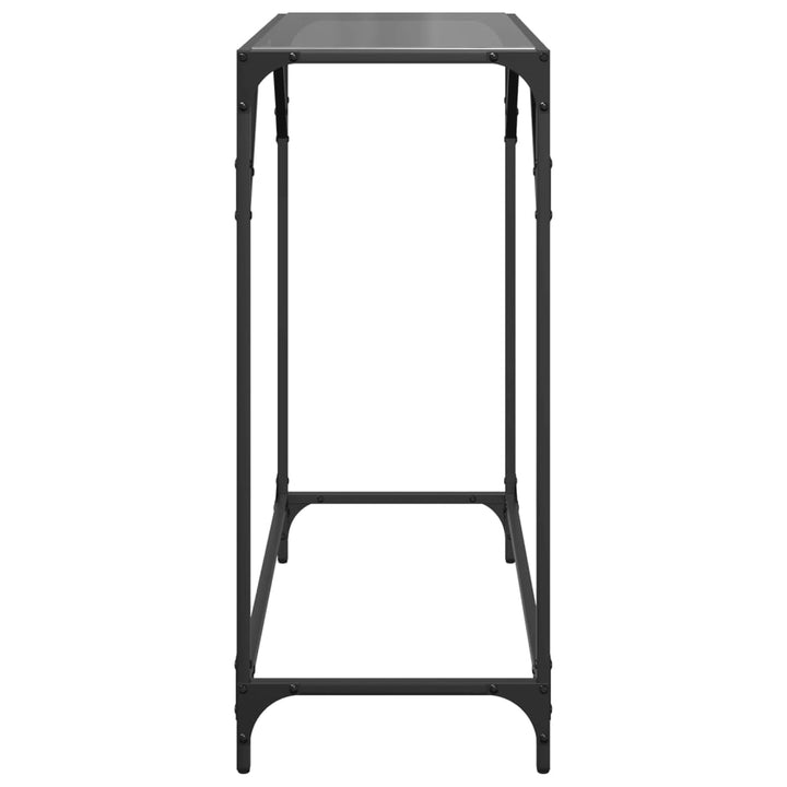 konsolbord med sort glastop 80x35x81 cm stål