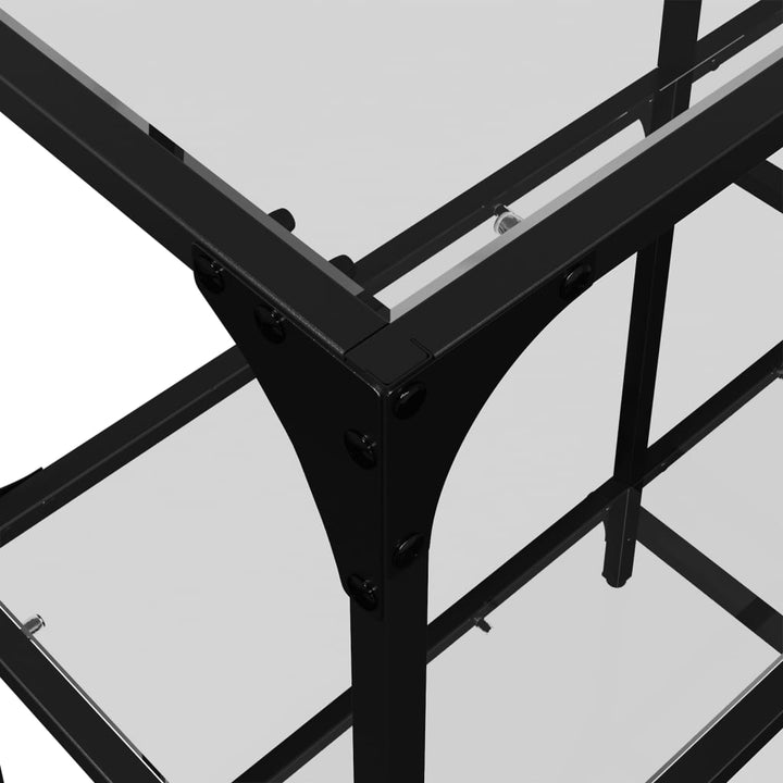 konsolbord med transparent glastop 98x30x81 cm stål